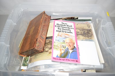 Lot 624 - One box of various postcards, ephemera, one...