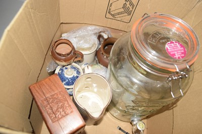 Lot 681 - Mixed Lot: Assorted china wares, large Kilner...