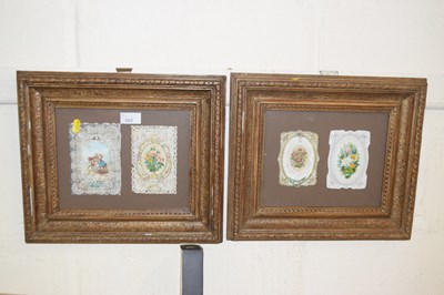 Lot 682 - Two pairs of framed vintage greetings cards