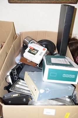 Lot 684 - One box of various cables, computer spares etc