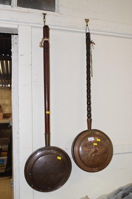 Lot 696 - Two copper bed warming pan