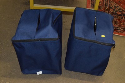 Lot 762 - Two folding metal office paper trays with cases