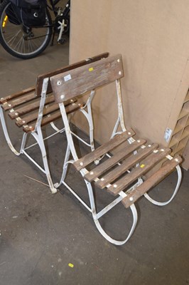 Lot 776 - A pair of iron framed garden chairs