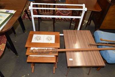 Lot 795 - Mixed Lot: Towel horse, nest of tables and a...