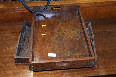Lot 818 - Two vintage wooden serving trays