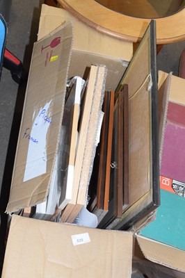 Lot 820 - A box of various pictures and frames