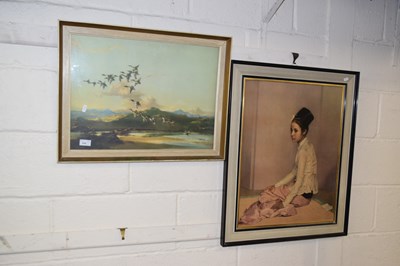 Lot 846 - Coloured print after Vernon Ward and one other...
