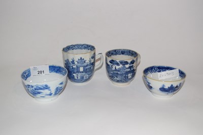 Lot 201 - Collection of Chinese porcelain cups and tea...