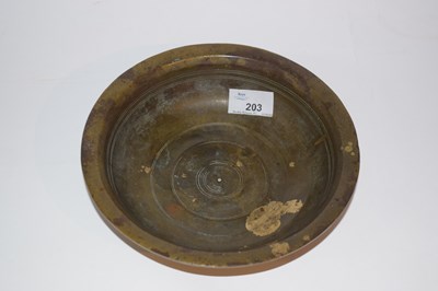 Lot 203 - A Chinese gold splashed bronzed bowl, the...