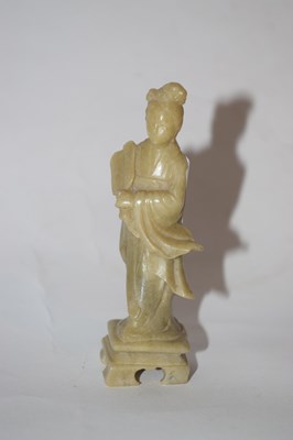 Lot 205 - A small Oriental soap stone figure of a Geisha
