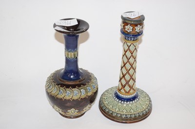 Lot 236 - A Doulton Lambeth vase with tubelined design...
