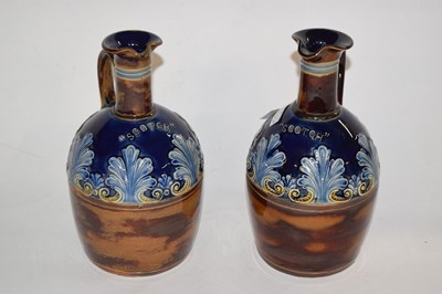 Lot 239 - Two Royal Doulton stone ware flasks with buff...
