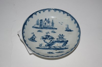 Lot 277 - A miniature or toy Lowestoft porcelain saucer,...