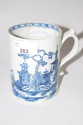 Lot 283 - A Lowestoft tankard circa 1780 with blue and...