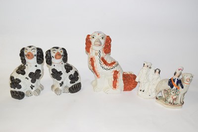 Lot 331 - Collection of three Staffordshire dogs,...