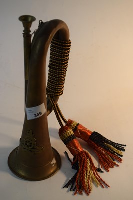 Lot 349 - Military bugle with two tassles and badges for...