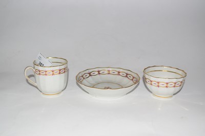 Lot 307 - A Worcester porcelain trio, late 18th Century