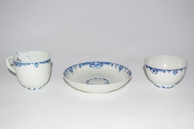 Lot 308 - Worcester porcelain trio blue and white design