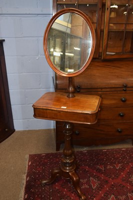 Lot 363 - A Victorian shaving stand with oval mirror set...
