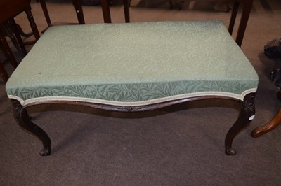 Lot 373 - A Victorian green upholstered cabriole leg...