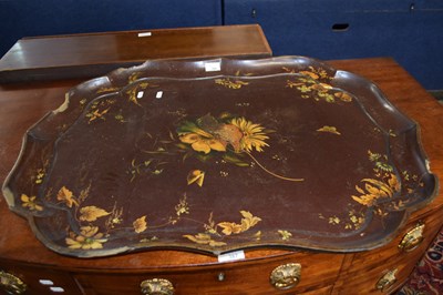 Lot 386 - A Victorian large papier mache serving tray...