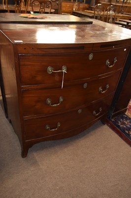 Lot 404 - Early 19th Century mahogany bow front chest of...