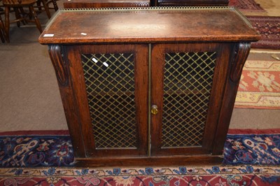 Lot 406 - A Victorian rosewood side cabinet with brass...
