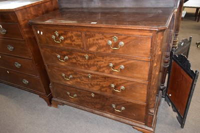 Lot 410 - A Georgian mahogany chest of two short over...
