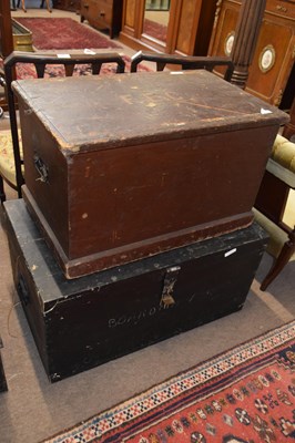 Lot 423 - A Victorian painted pine blanket box...
