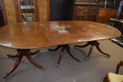 Lot 433 - 19th Century mahogan triple pedestal dining...