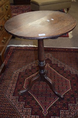 Lot 437 - A Georgian oak wine table with circular top...