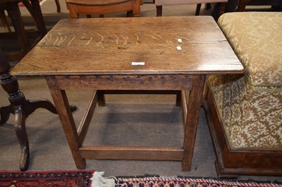 Lot 438 - A small oak side table on plain square legs,...