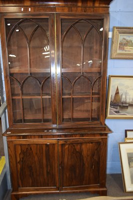 Lot 446 - 19th Century rosewood bookcase cabinet with...