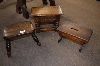 Lot 458 - Victorian milking stools, one with turned legs...