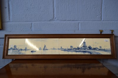Lot 476 - A 20th Century Delft tile panel depicting...