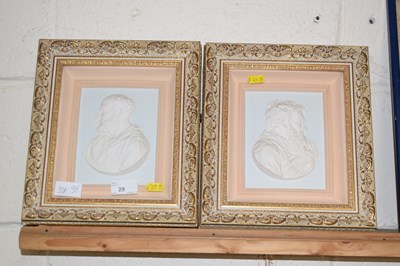 Lot 29 - A pair of reproduction plaster plaques John...