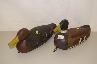 Lot 52 - Two vintage painted wooden decoy ducks