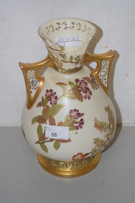 Lot 58 - A Royal Worcester gilt and floral finish vase,...