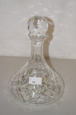 Lot 60 - Clear flat bottomed ships type decanter