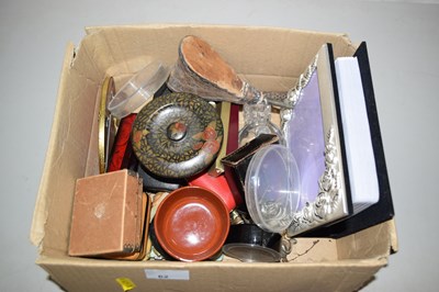 Lot 62 - A box of various mixed items to include travel...