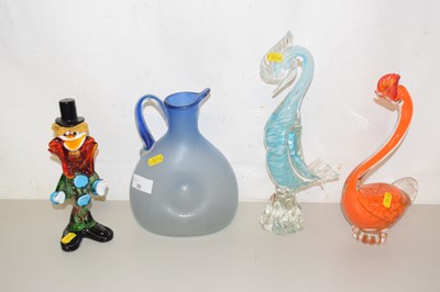 Lot 90 - A Murano glass clown together with two glass...