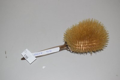 Lot 130 - A silver and enamel backed dressing table brush