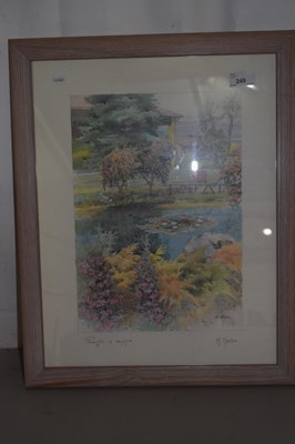 Lot 249 - M. Marten coloured print of a garden scene