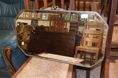 Lot 306 - 1930's octagonal bevelled wall mirror in brass...