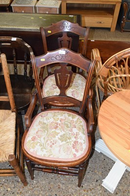 Lot 333 - A pair of late 19th Century bedroom chairs...