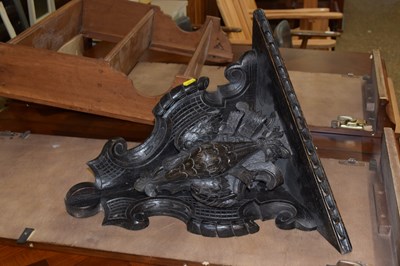Lot 349 - A Victorian dark oak Gothic carved corner wall...