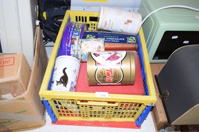 Lot 719 - Box of vintage tins