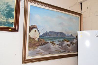 Lot 740 - Chris du Toit South African beach scene, oil...