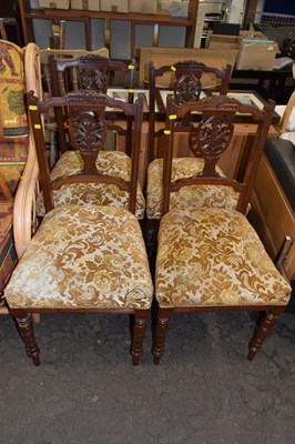 Lot 785 - Set of four late Victorian dining chairs