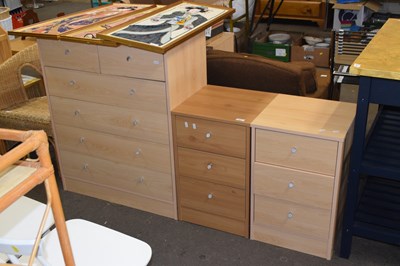 Lot 802 - A modern light wood finish six drawer bedroom...
